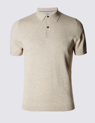 Pure Cotton Short Sleeve Knitted Polo Shirt